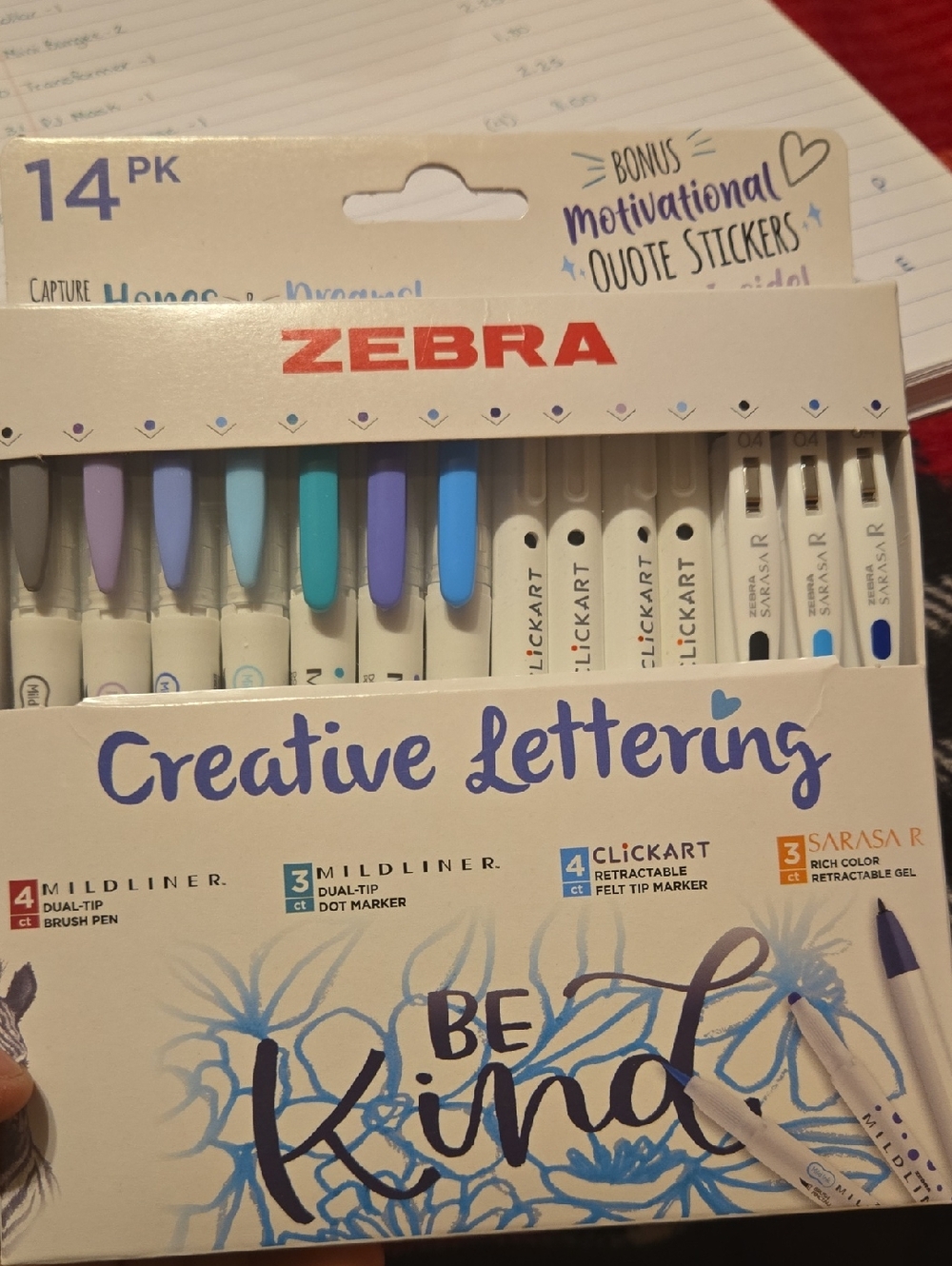 Zebra Creative Lettering 14-Pack Pens in Pastel Mix